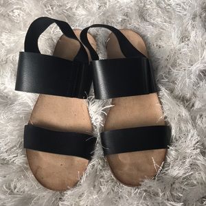 Black Flat Sandals
